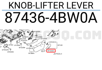 Nissan 874364BW0A KNOB-LIFTER LEVER