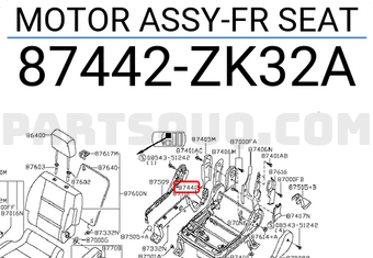 Nissan 87442ZK32A MOTOR ASSY-FR SEAT
