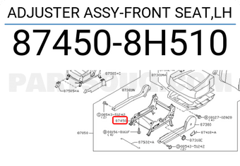 Nissan 874508H510 ADJUSTER ASSY-FRONT SEAT,LH