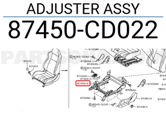 Nissan 87450CD022 ADJUSTER ASSY