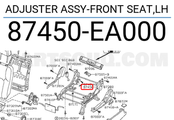 Nissan 87450EA000 ADJUSTER ASSY-FRONT SEAT,LH