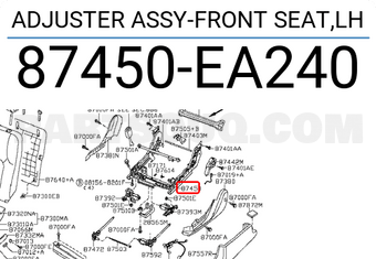 Nissan 87450EA240 ADJUSTER ASSY-FRONT SEAT,LH