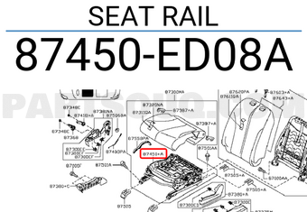 Nissan 87450ED08A SEAT RAIL