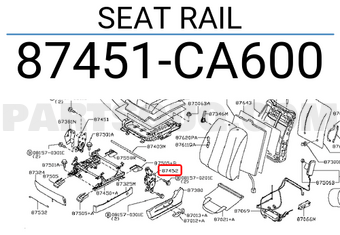 Nissan 87451CA600 SEAT RAIL
