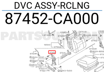 Nissan 87452CA000 DVC ASSY-RCLNG