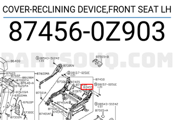 Nissan 874560Z903 COVER-RECLINING DEVICE,FRONT SEAT LH