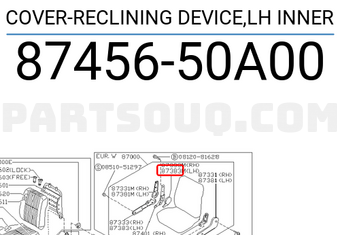 Nissan 8745650A00 COVER-RECLINING DEVICE,LH INNER
