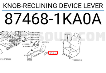 Nissan 874681KA0A KNOB-RECLINING DEVICE LEVER