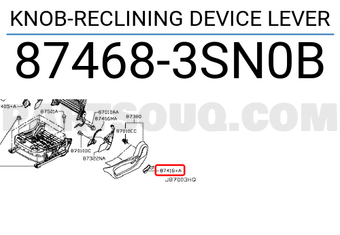 Nissan 874683SN0B KNOB-RECLINING DEVICE LEVER