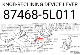 Nissan 874685L011 KNOB-RECLINING DEVICE LEVER