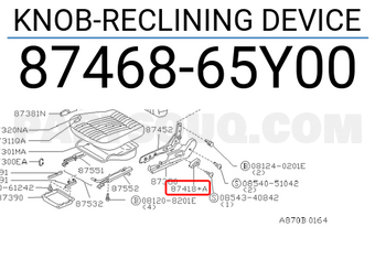Nissan 8746865Y00 KNOB-RECLINING DEVICE
