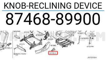 Nissan 8746889900 KNOB-RECLINING DEVICE