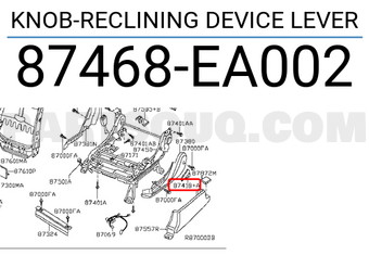 Nissan 87468EA002 KNOB-RECLINING DEVICE LEVER