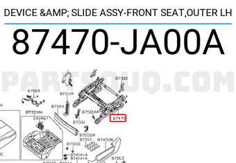 Nissan 87470JA00A DEVICE & SLIDE ASSY-FRONT SEAT,OUTER LH