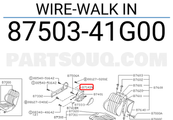 Nissan 8750341G00 WIRE-WALK IN