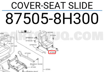 Nissan 875058H300 COVER-SEAT SLIDE
