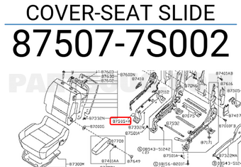 Nissan 875077S002 COVER-SEAT SLIDE