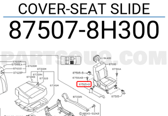 Nissan 875078H300 COVER-SEAT SLIDE