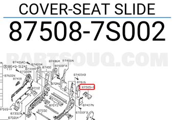 Nissan 875087S002 COVER-SEAT SLIDE