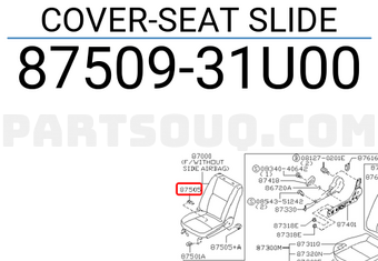 Nissan 8750931U00 COVER-SEAT SLIDE
