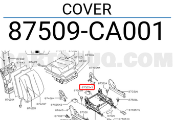 Nissan 87509CA001 COVER