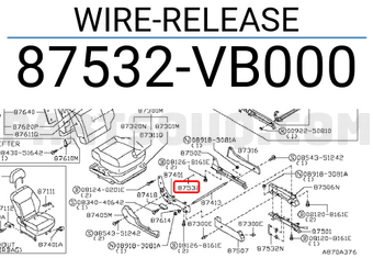 Nissan 87532VB000 WIRE-RELEASE