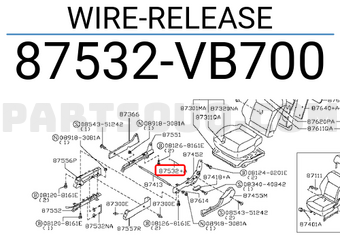 Nissan 87532VB700 WIRE-RELEASE