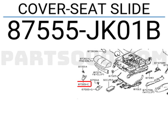 Nissan 87555JK01B COVER-SEAT SLIDE
