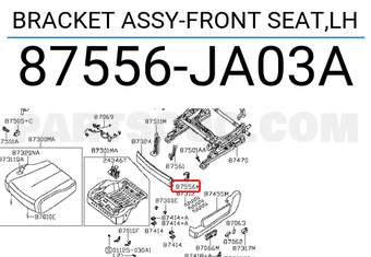 Nissan 87556JA03A BRACKET ASSY-FRONT SEAT,LH