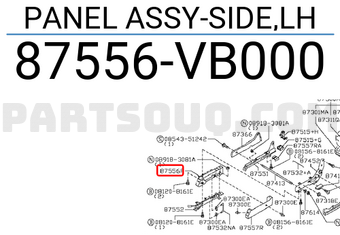 Nissan 87556VB000 PANEL ASSY-SIDE,LH
