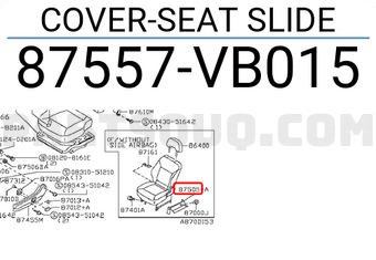 Nissan 87557VB015 COVER-SEAT SLIDE