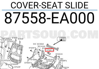 Nissan 87558EA000 COVER-SEAT SLIDE