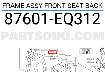 Nissan 87601EQ312 FRAME ASSY-FRONT SEAT BACK