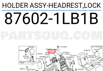 Nissan 876021LB1B HOLDER ASSY-HEADREST,LOCK