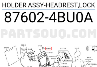 Nissan 876024BU0A HOLDER ASSY-HEADREST,LOCK