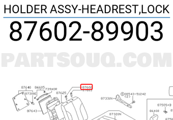 Nissan 8760289903 HOLDER ASSY-HEADREST,LOCK
