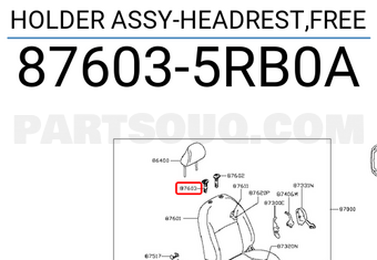 Nissan 876035RB0A HOLDER ASSY-HEADREST,FREE
