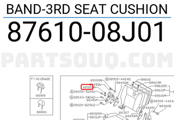Nissan 8761008J01 BAND-3RD SEAT CUSHION