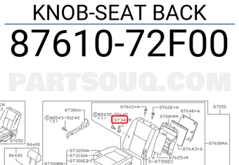 Nissan 8761072F00 KNOB-SEAT BACK