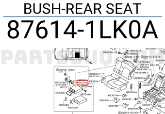 Nissan 876141LK0A BUSH-REAR SEAT