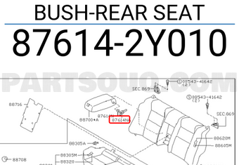 Nissan 876142Y010 BUSH-REAR SEAT