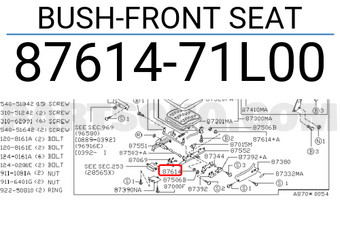 Nissan 8761471L00 BUSH-FRONT SEAT