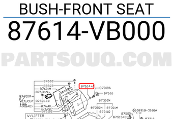 Nissan 87614VB000 BUSH-FRONT SEAT