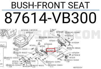 Nissan 87614VB300 BUSH-FRONT SEAT