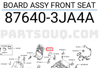 Nissan 876403JA4A BOARD ASSY FRONT SEAT