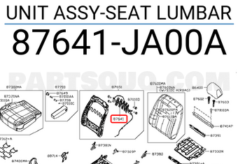 Nissan 87641JA00A UNIT ASSY-SEAT LUMBAR
