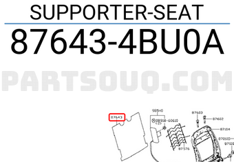 Nissan 876434BU0A SUPPORTER-SEAT