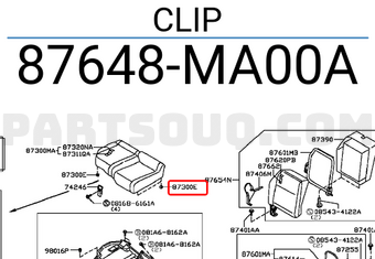 Nissan 87648MA00A CLIP