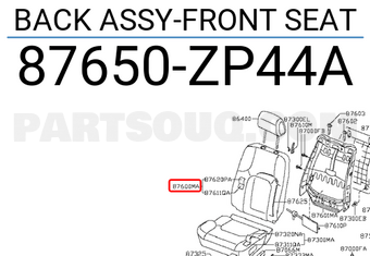Nissan 87650ZP44A BACK ASSY-FRONT SEAT