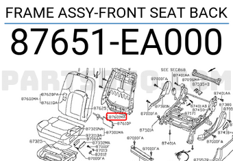 Nissan 87651EA000 FRAME ASSY-FRONT SEAT BACK